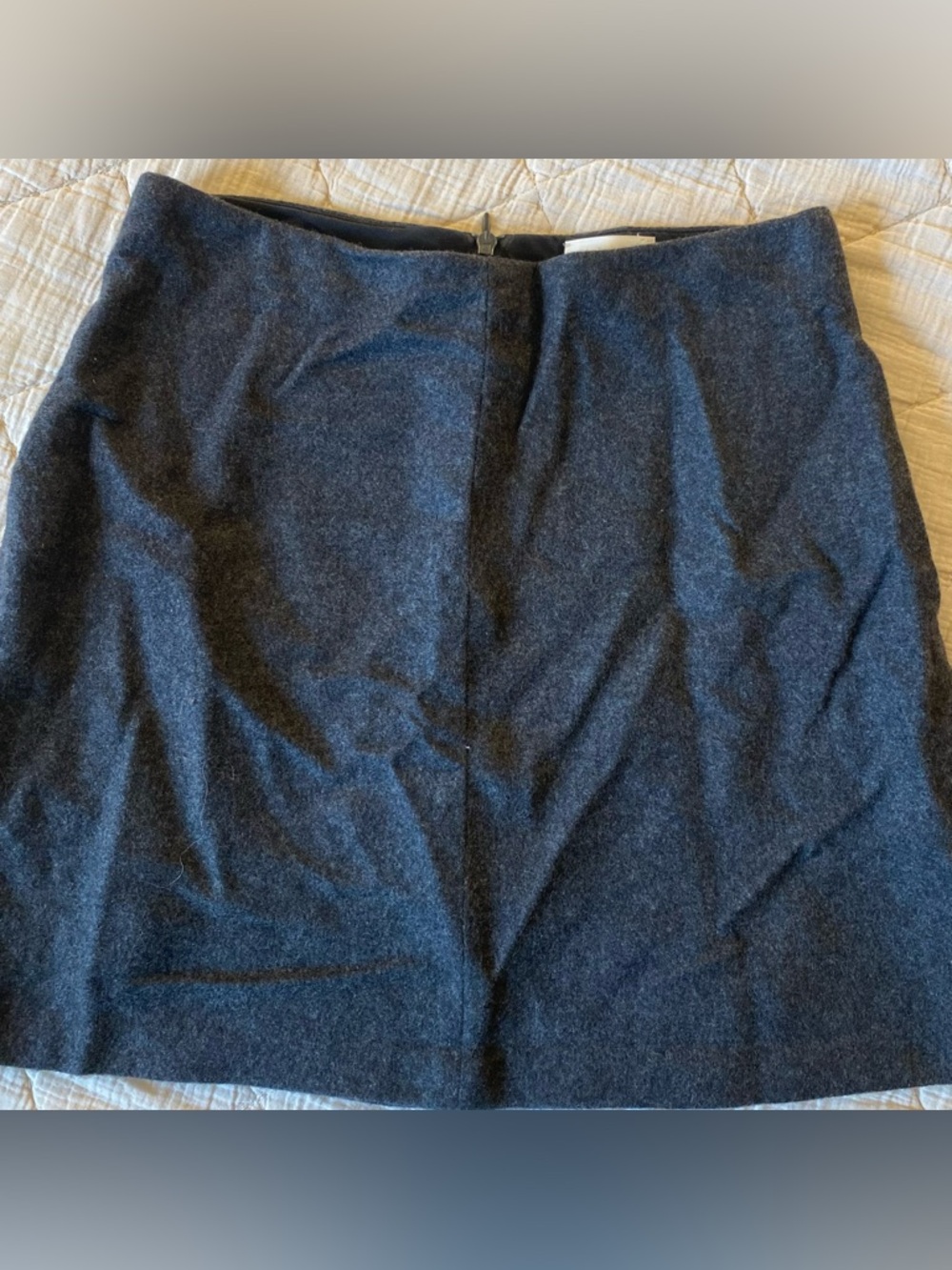 Classic Grey Wool Blend A-Line Skirt